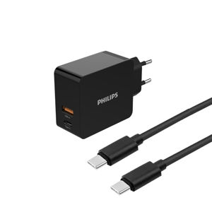 Síťová duální USB nabíječka + kabel 1m PHILIPS DLP2621C/12