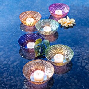 Plovoucí skleněné misky Natare s čajovými svíčkami, sada 6 ks
